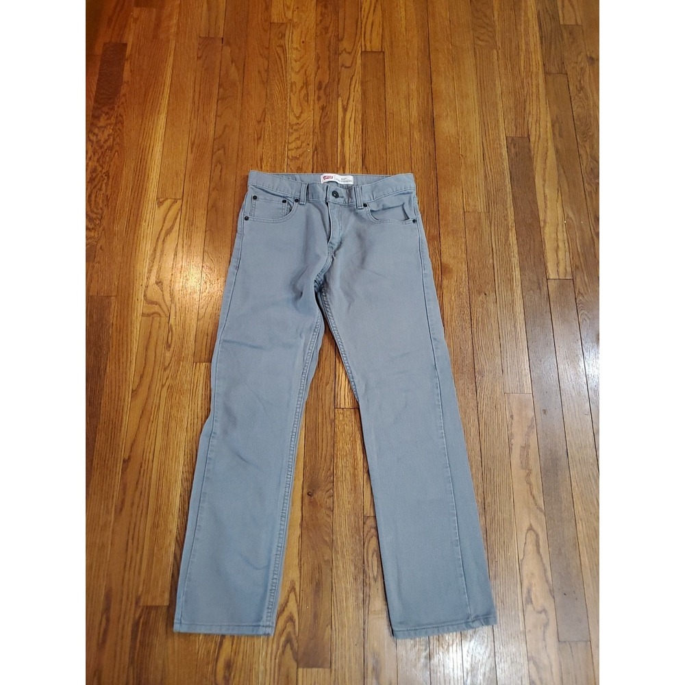 Levis 513 Jeans Boys Size‎ 18 Reg 29 x 29 Gray Slim Straight Fit Leg Corded